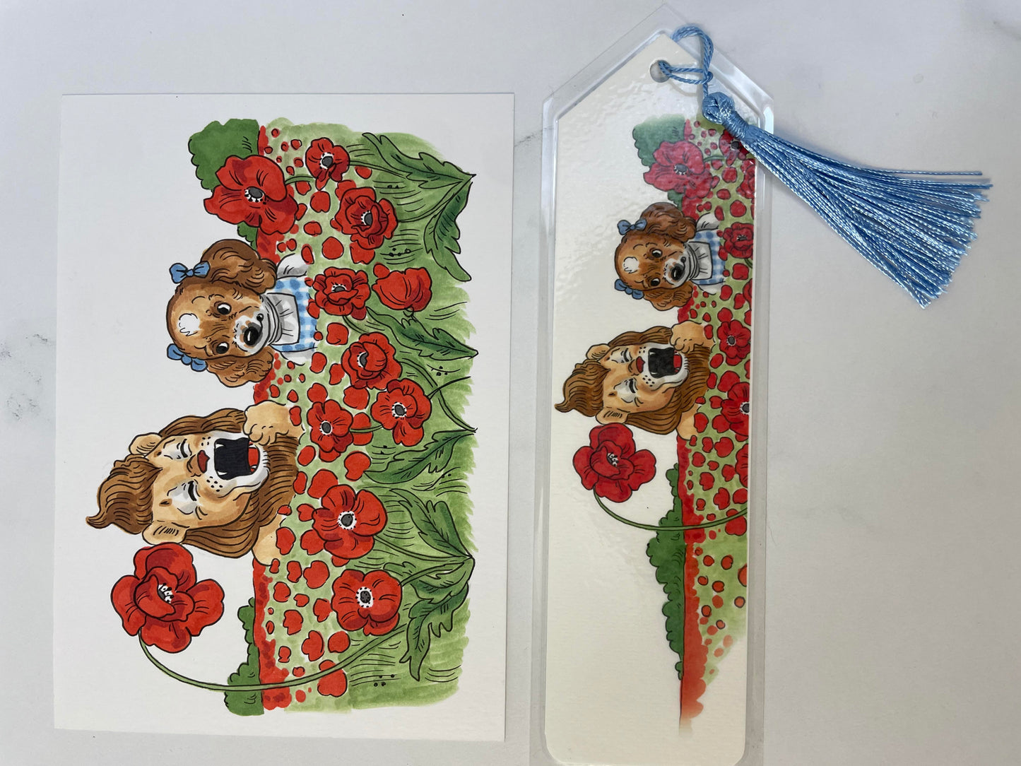 Custom Book Themed Pet Sketch and Bookmark