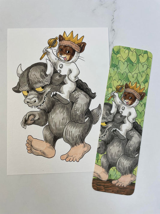 Custom Book Themed Pet Sketch and Bookmark