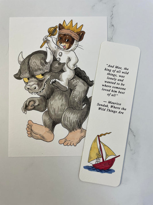 Custom Book Themed Pet Sketch and Bookmark
